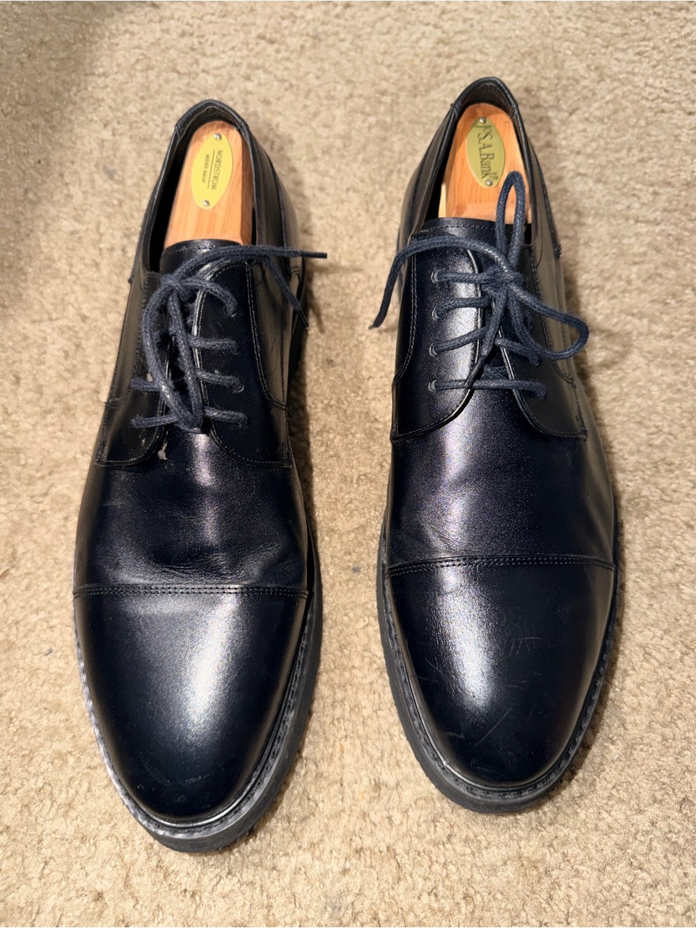 Studio Belvedere Dayton Black Leather Cap Toe Oxford Dress Shoes Men’s 11.5 D